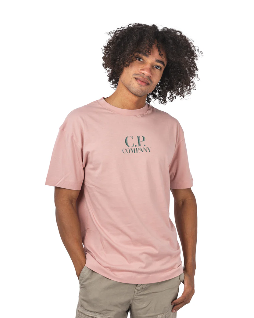 C.P. Company 30/1 Jersey Logo Back Printed T-Shirt Misty Rose