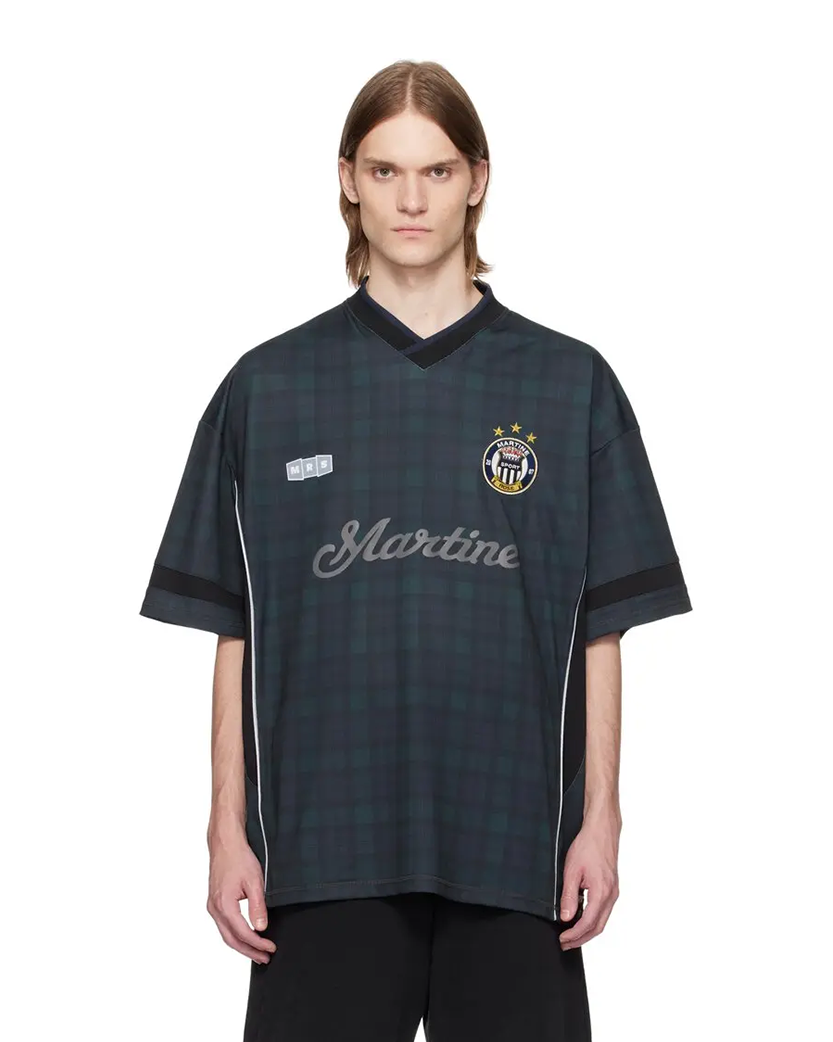 Martine Rose Football T-Shirt Black/Tartan