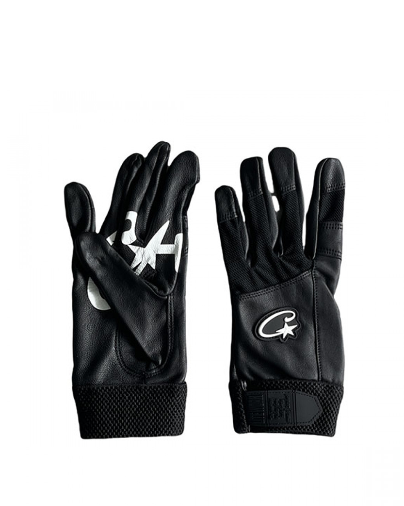 Corteiz Leather Gloves Black
