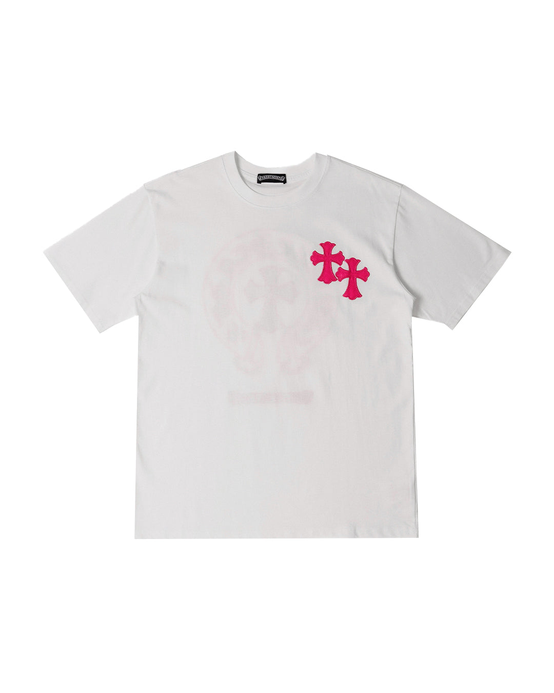 Chrome Hearts T-Shirt White With Pink Logo CH109-WT
