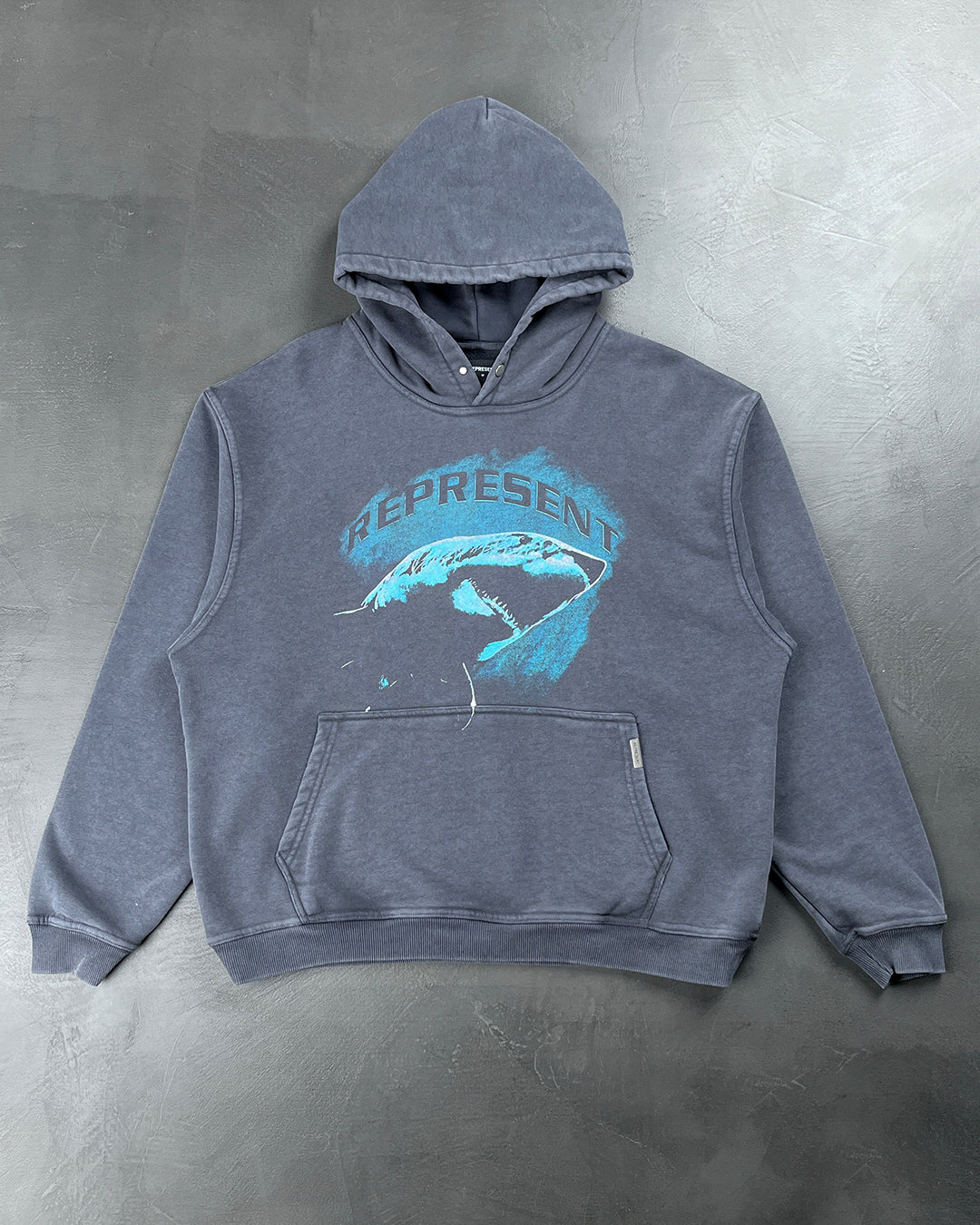 REPRESENT SHARK HOODIE VINTAGE GREY