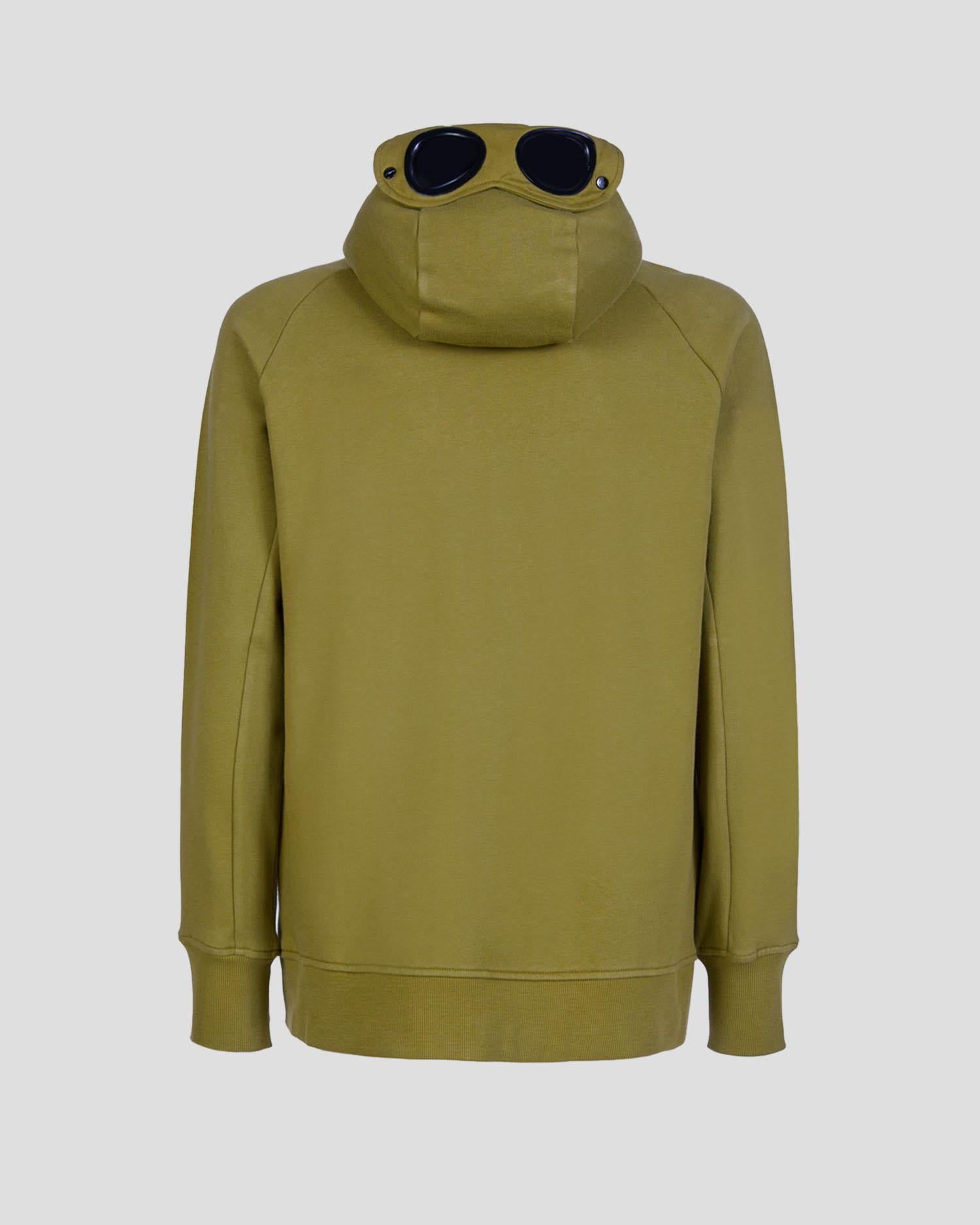 Худі C.P. Company Diagonal Raised Zip Goggle Hoodie Moss Green