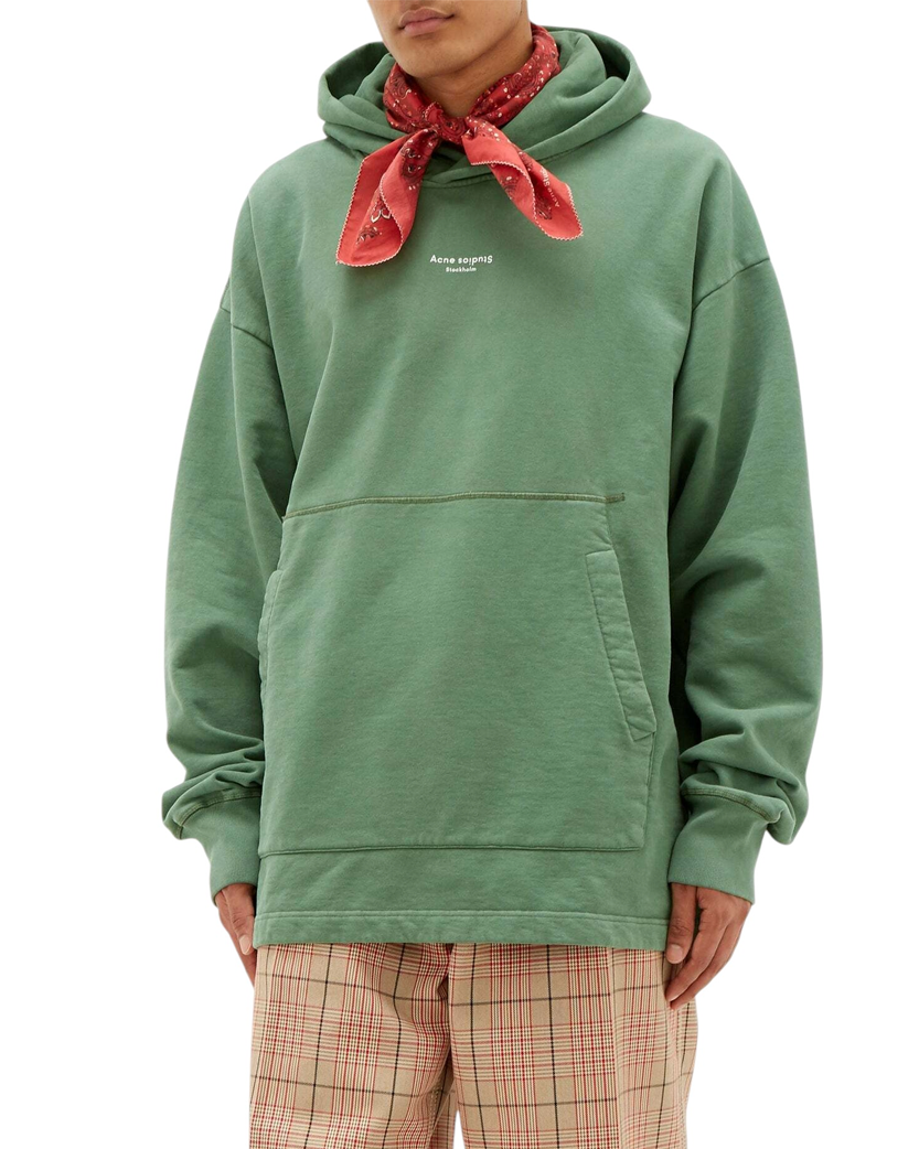 Acne Studios Franklin Reverse Logo Hoody Green
