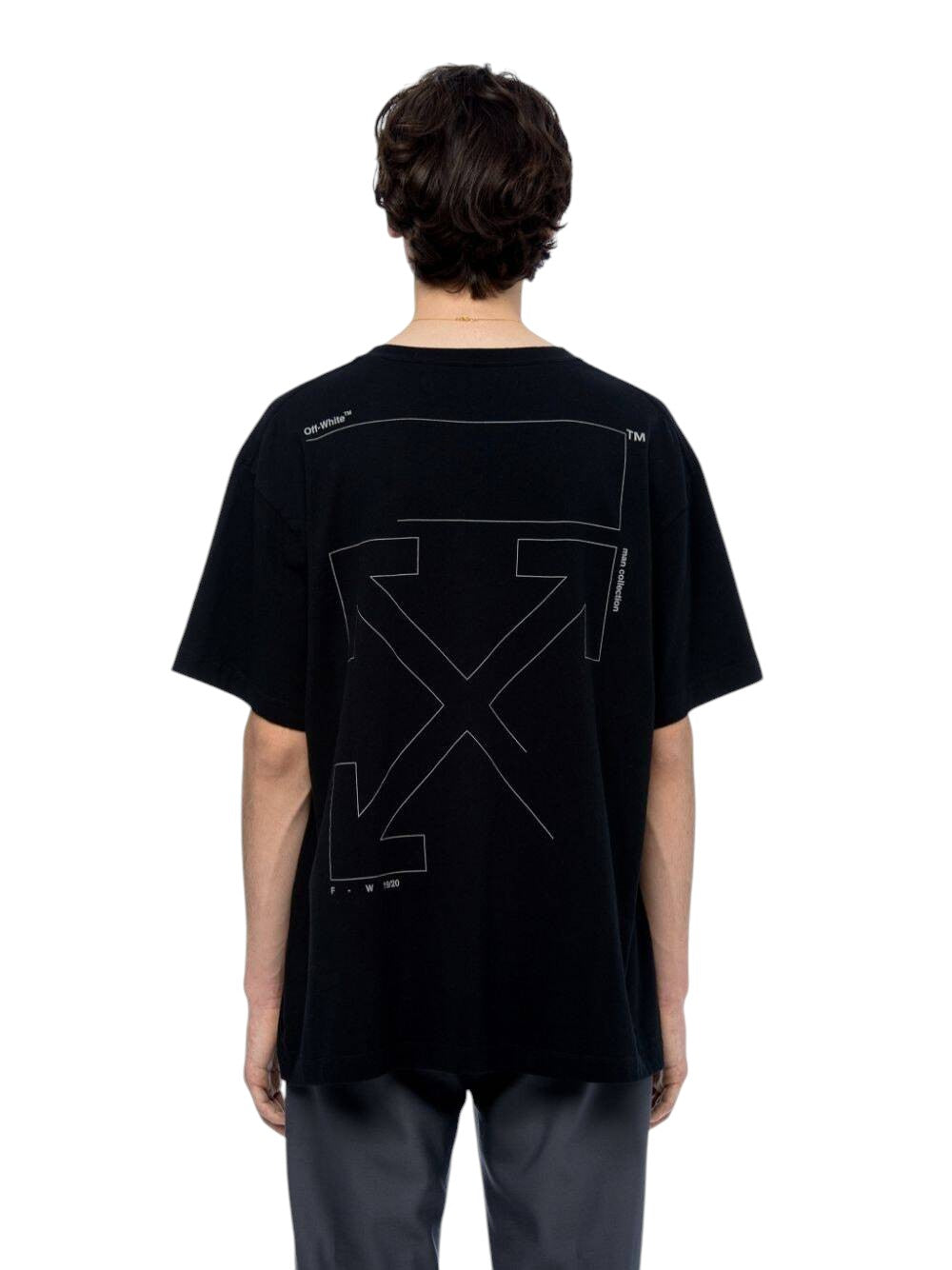 OFF-WHITE OVERSIZE UNFINISHED PRINT COTTON T-SHIRT BLACK