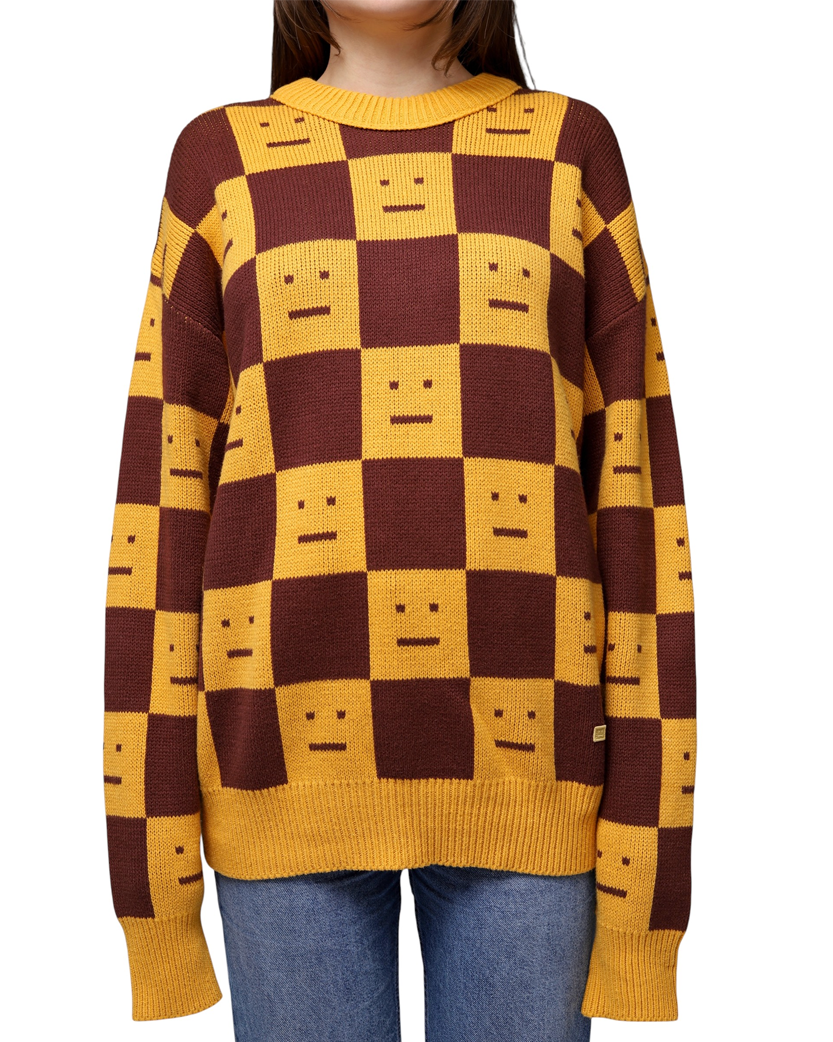 Acne Studios Face Maglia jacquard wool sweater Orange