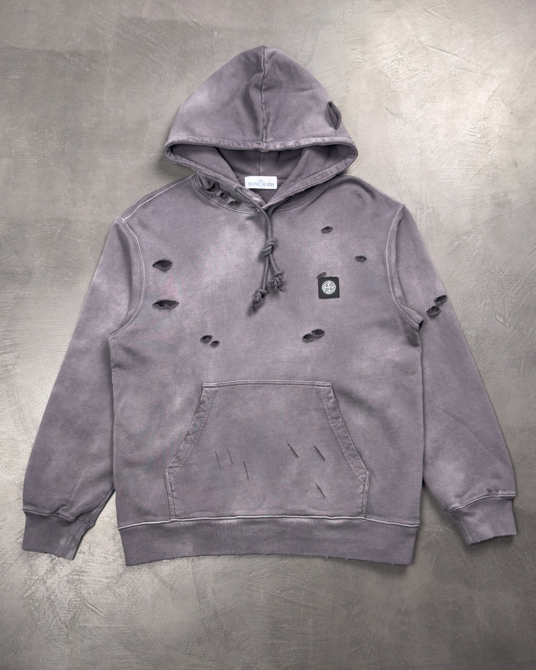 Stone Island Vintage Hole Hoodie Black SI0213-BK