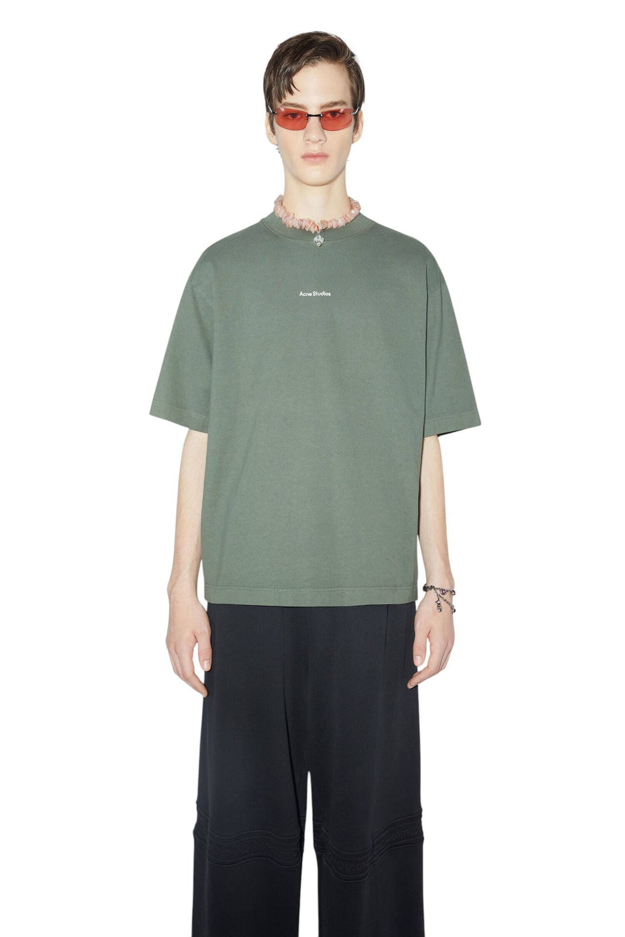 Acne Studios Logo cotton jersey T-shirt Khaki
