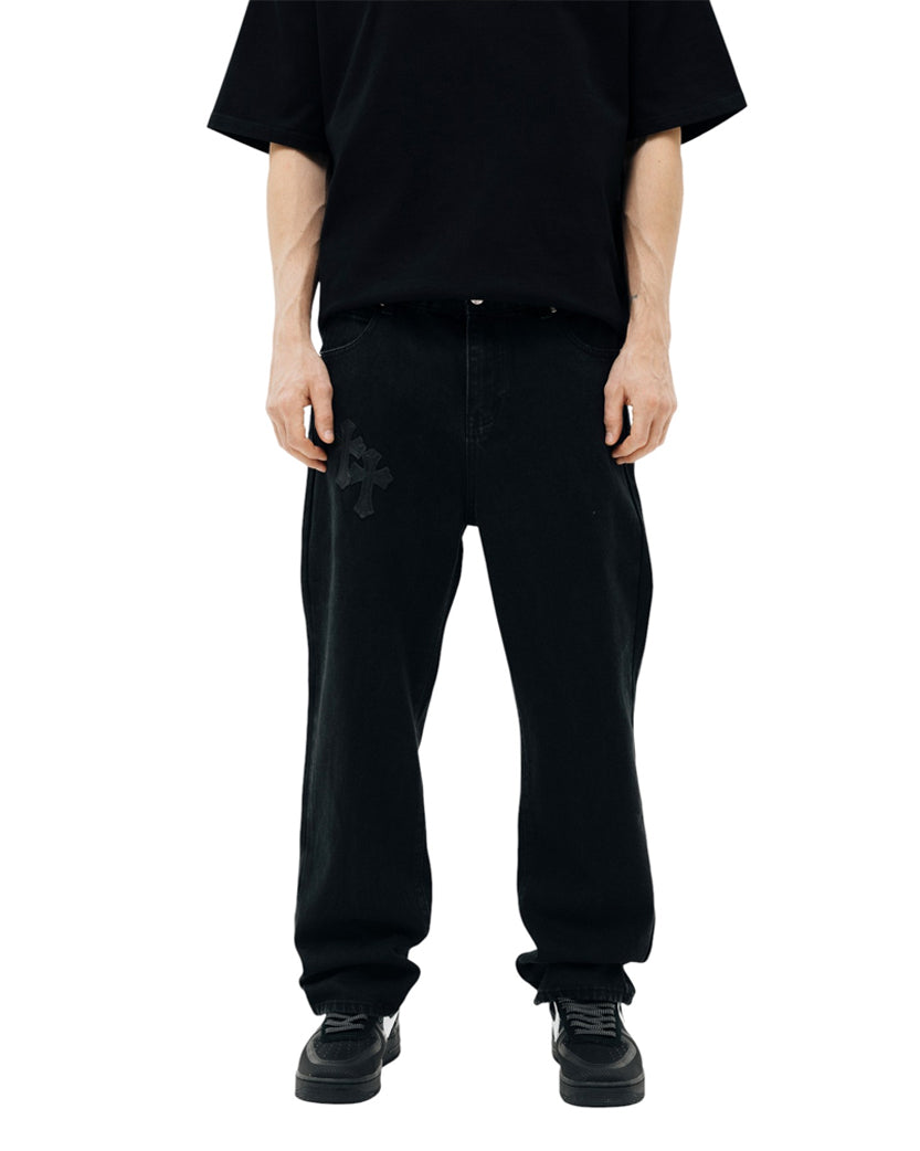 Chrome Hearts Jeans with Cross Black CH123-BK
