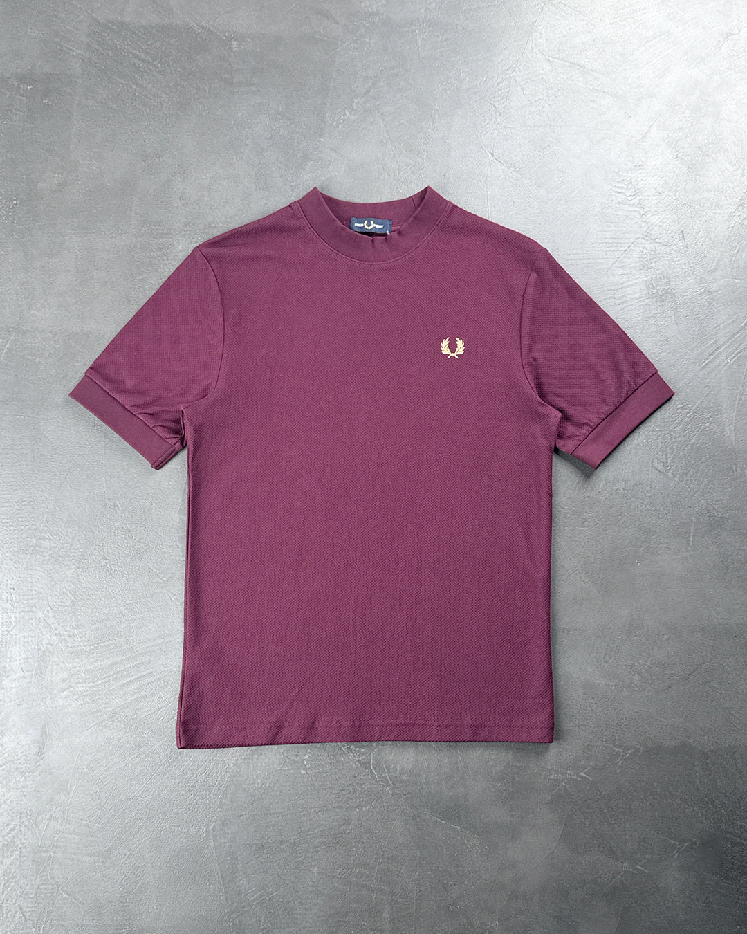 FRED PERRY Waffle T-Shirt Burgundy