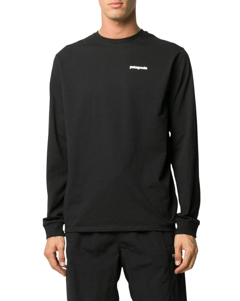 Patagonia Long Sleeve P-6 Logo Responsibili-Tee Black