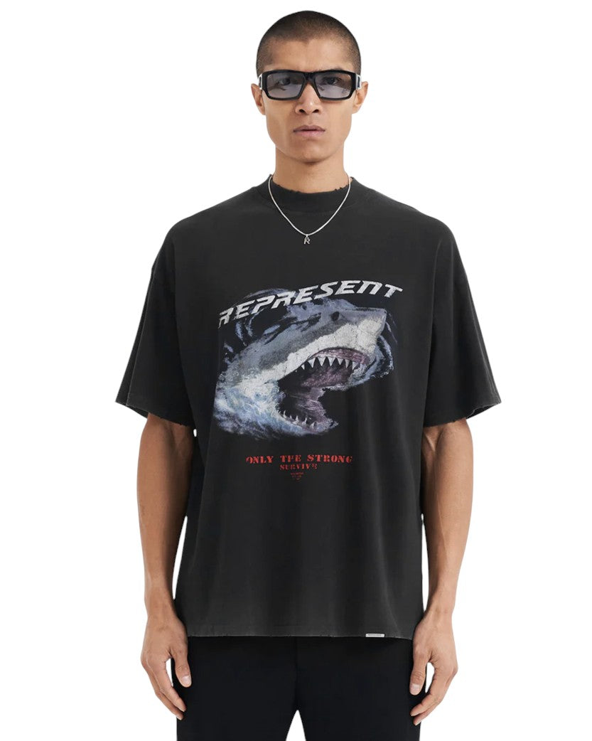 REPRESENT ONLY THE STRONG SURVIVE T-SHIRT - VINTAGE BLACK