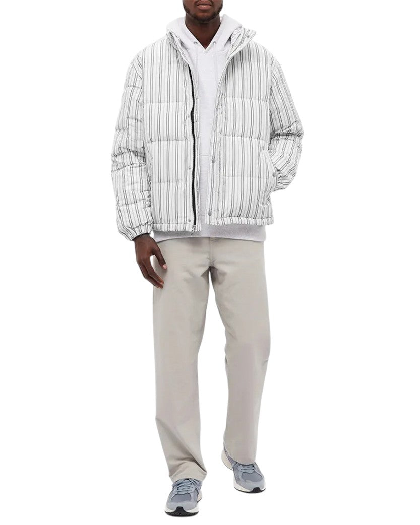 STUSSY STRIPE DOWN PUFFER JACKET BONE - UNIFORM