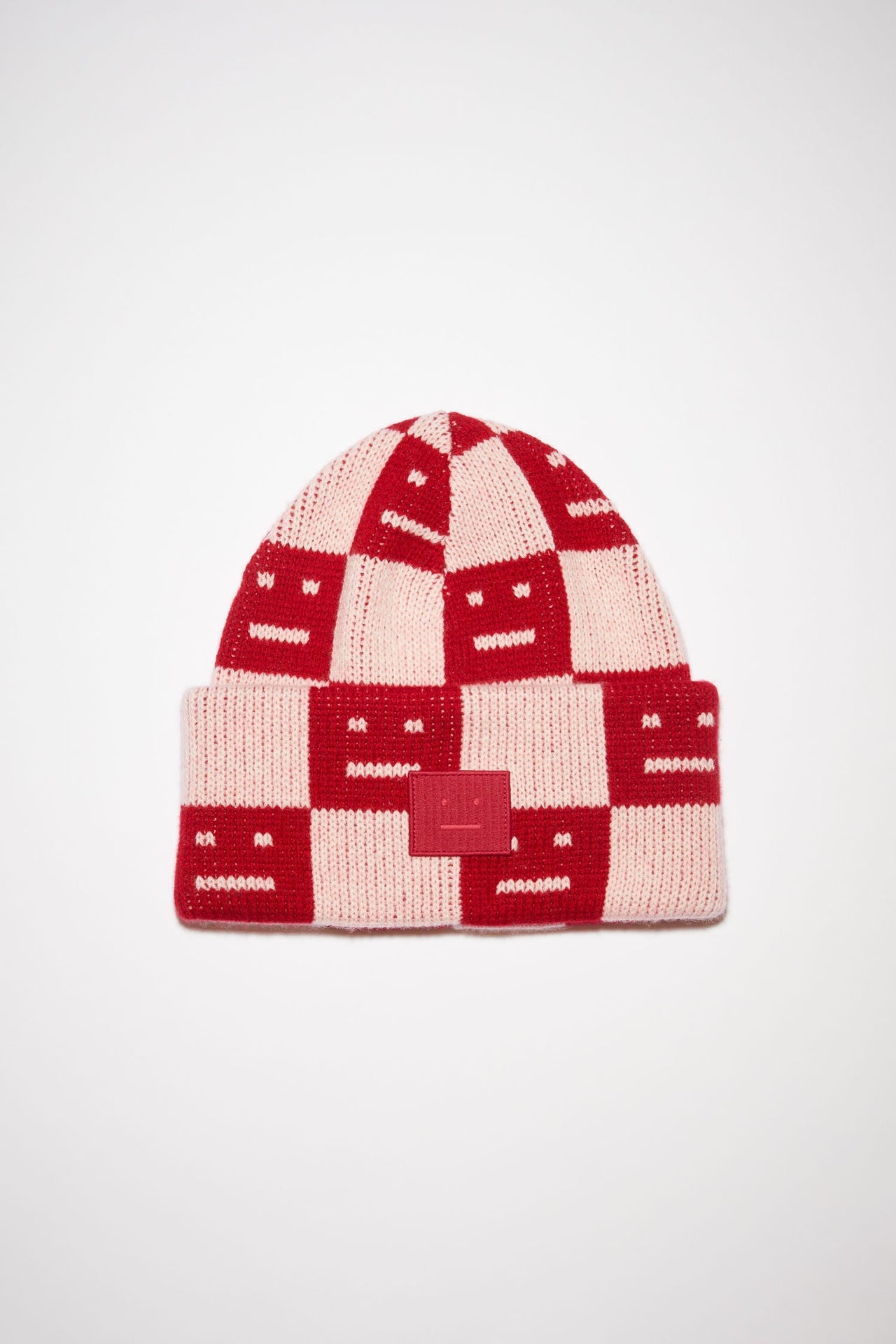 Acne Studios Rib knit beanie hat Deep red/faded pink