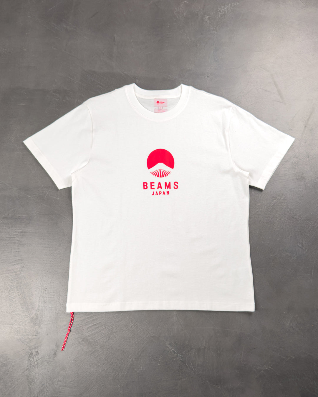 Beams Logo Red Rope Tee White