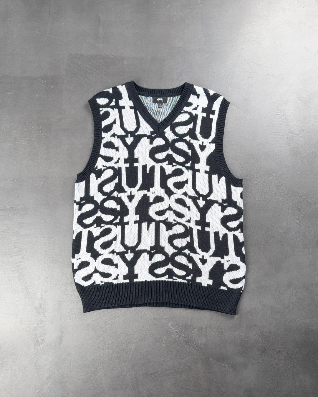 STUSSY Stacked Sweater Vest Ivory