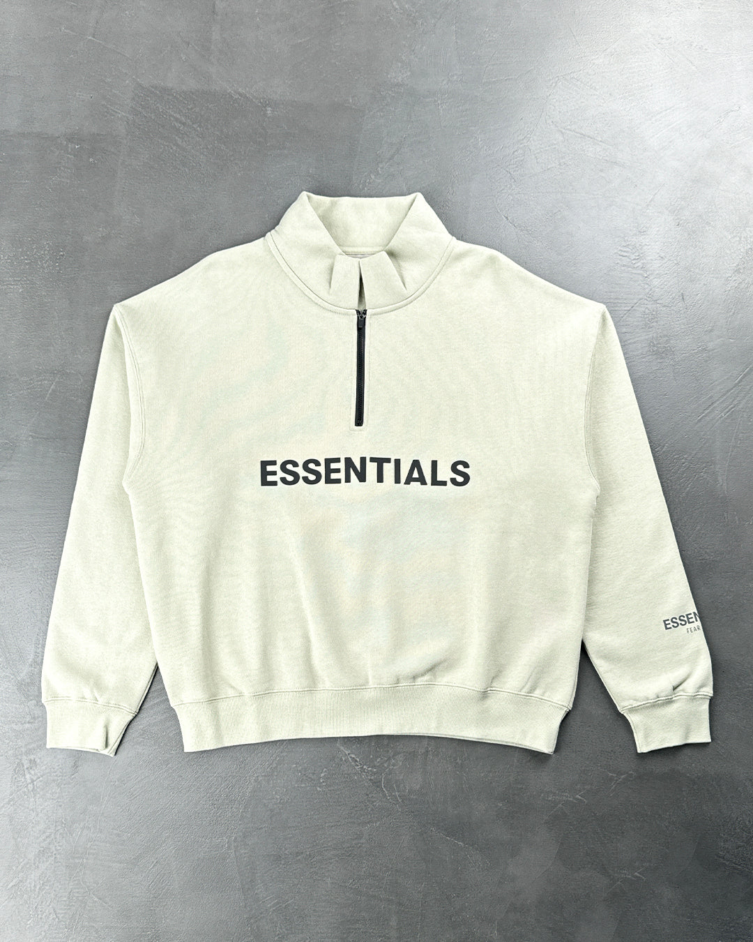 Fear Of God Essentials Front Logo Half Zip Sweat Light Green