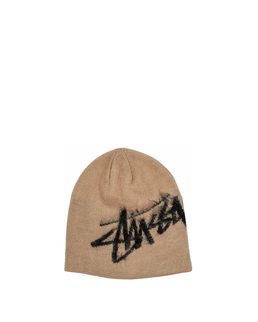 STUSSY Skullcap Brushed Out Stock Beanie Sand