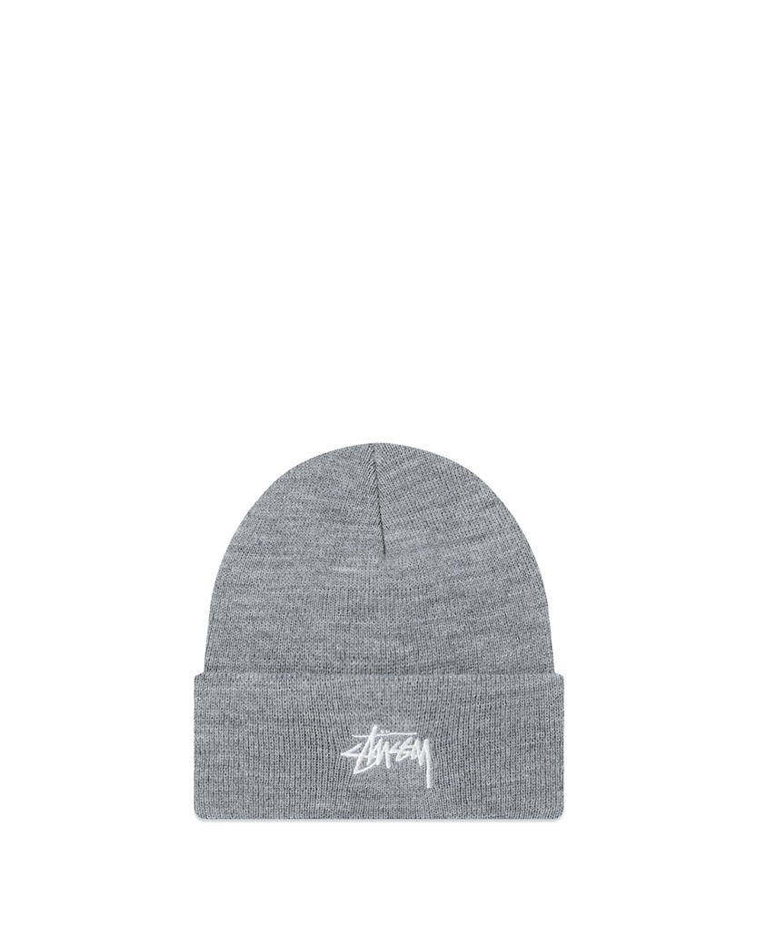 STUSSY STOCK CUFF BEANIE GREY HEATHER