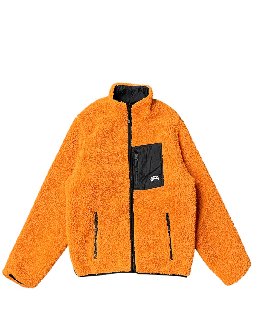 STUSSY 8 BALL SHERPA JACKET ORANGE