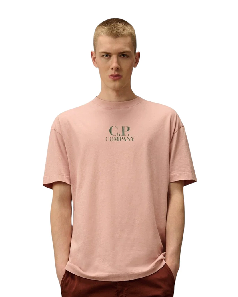 C.P. Company 30/1 Jersey Logo Back Printed T-Shirt Misty Rose
