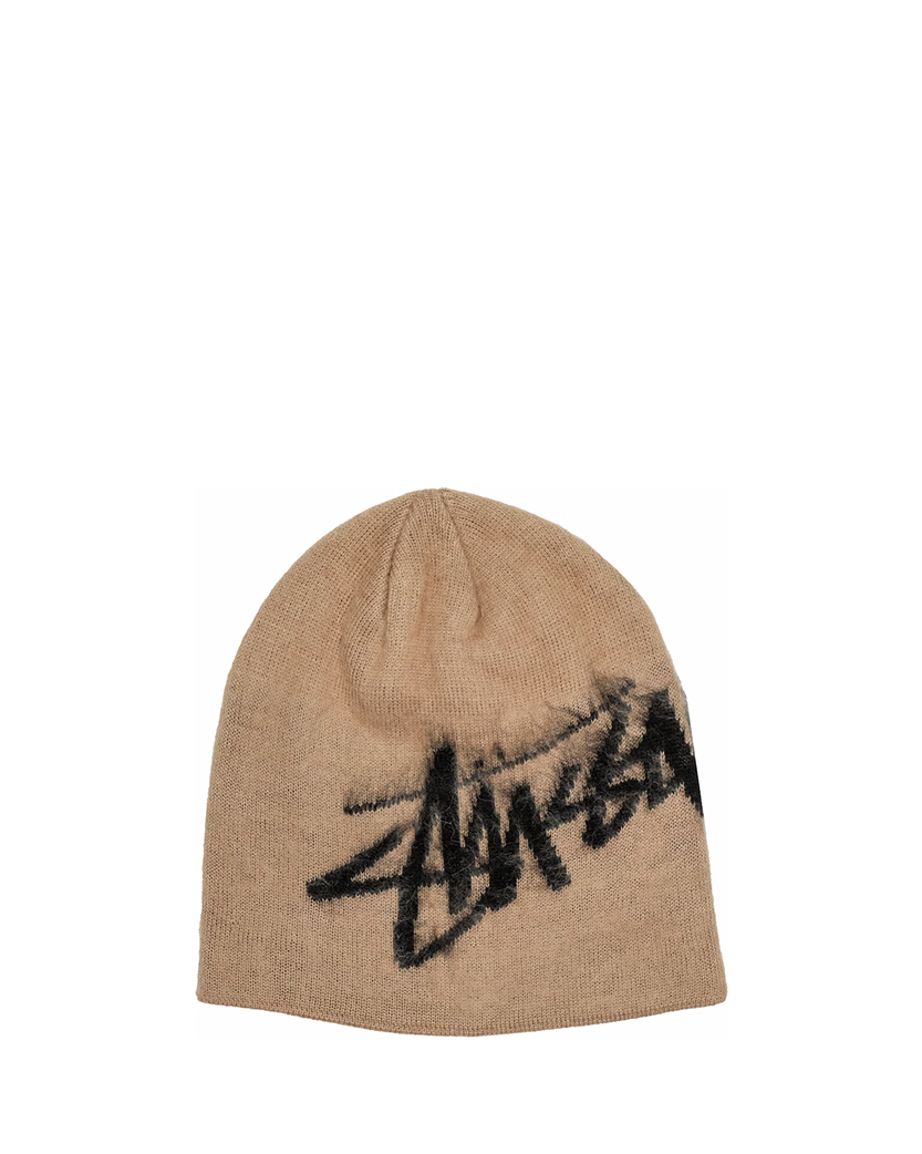 STUSSY Skullcap Brushed Out Stock Beanie Sand