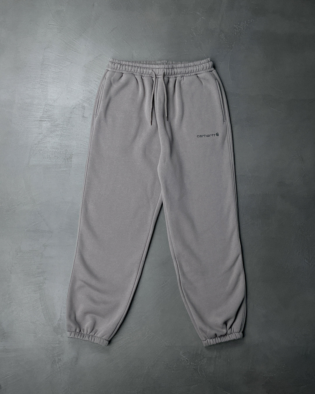 Carhartt WIP Fleece Sweatpants With Small Logo Dark Gray