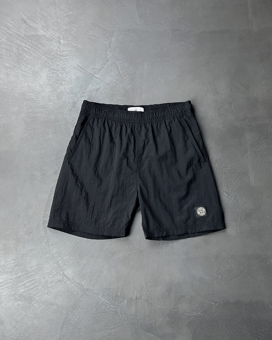 B0943 Beach Nylon Shorts Black SI0166-BK