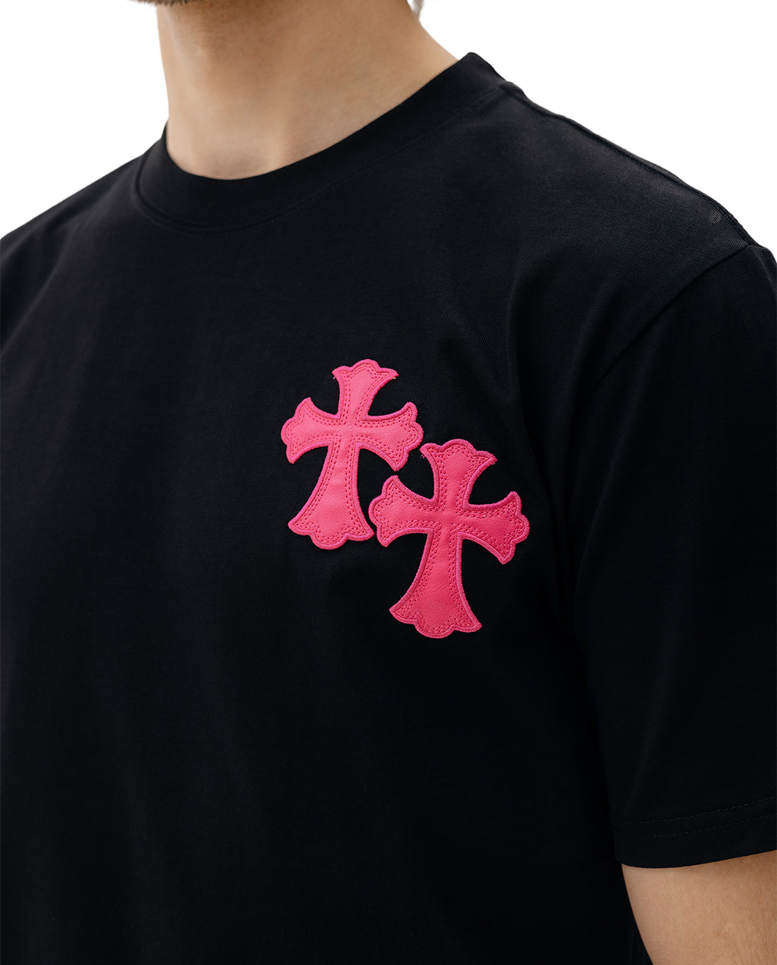 Футболка Chrome Hearts T-Shirt Black With Pink Logo CH109-BK - UNIFORM