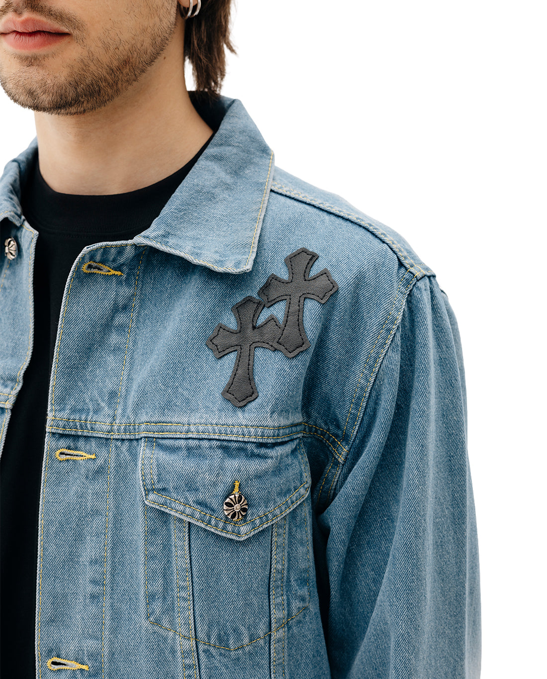 Куртка Chrome Hearts Denim Jacket Blue CH114-BL - UNIFORM