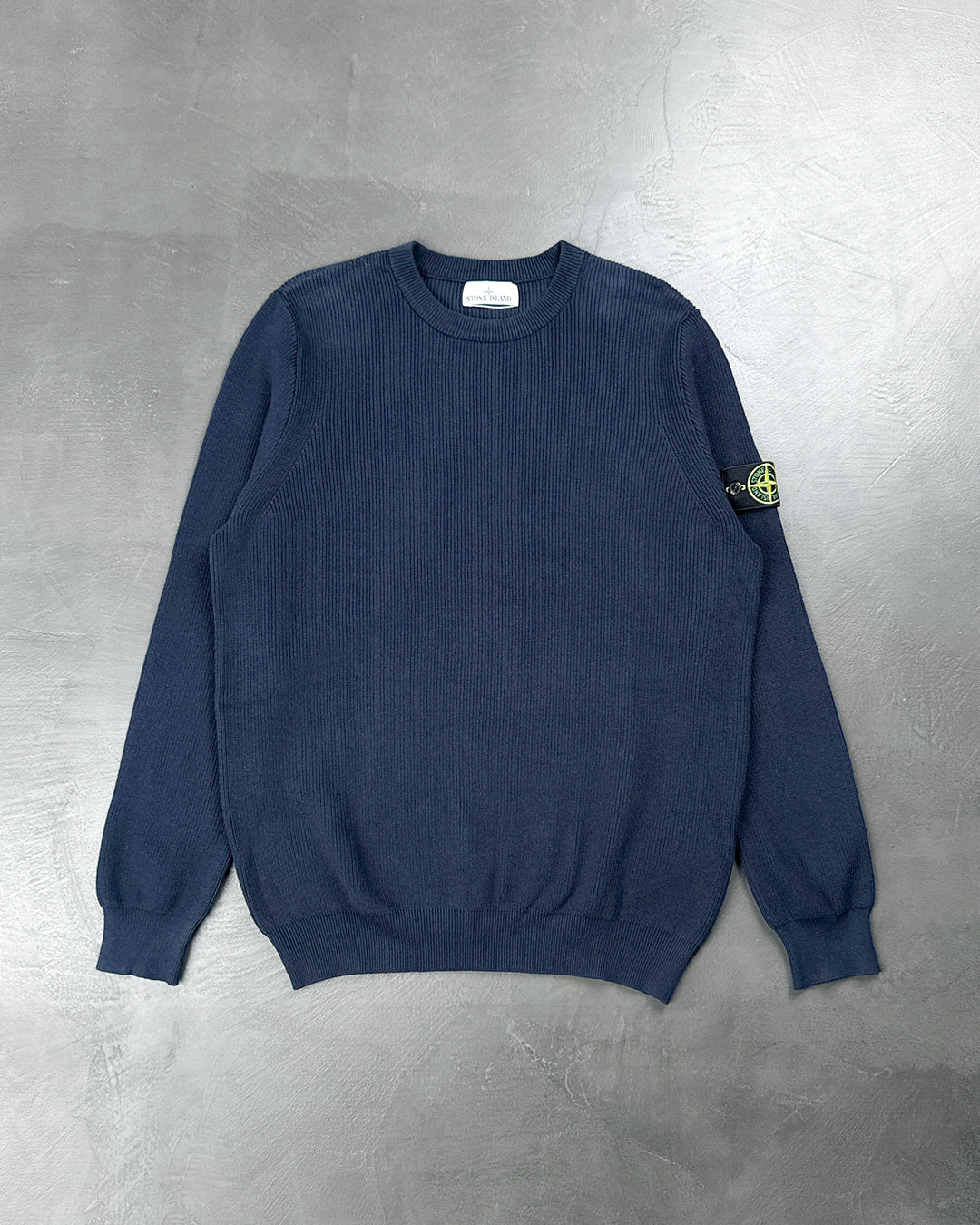 550D8 Ribbed Soft Cotton Sweater Dark Blue SI0128-DBL