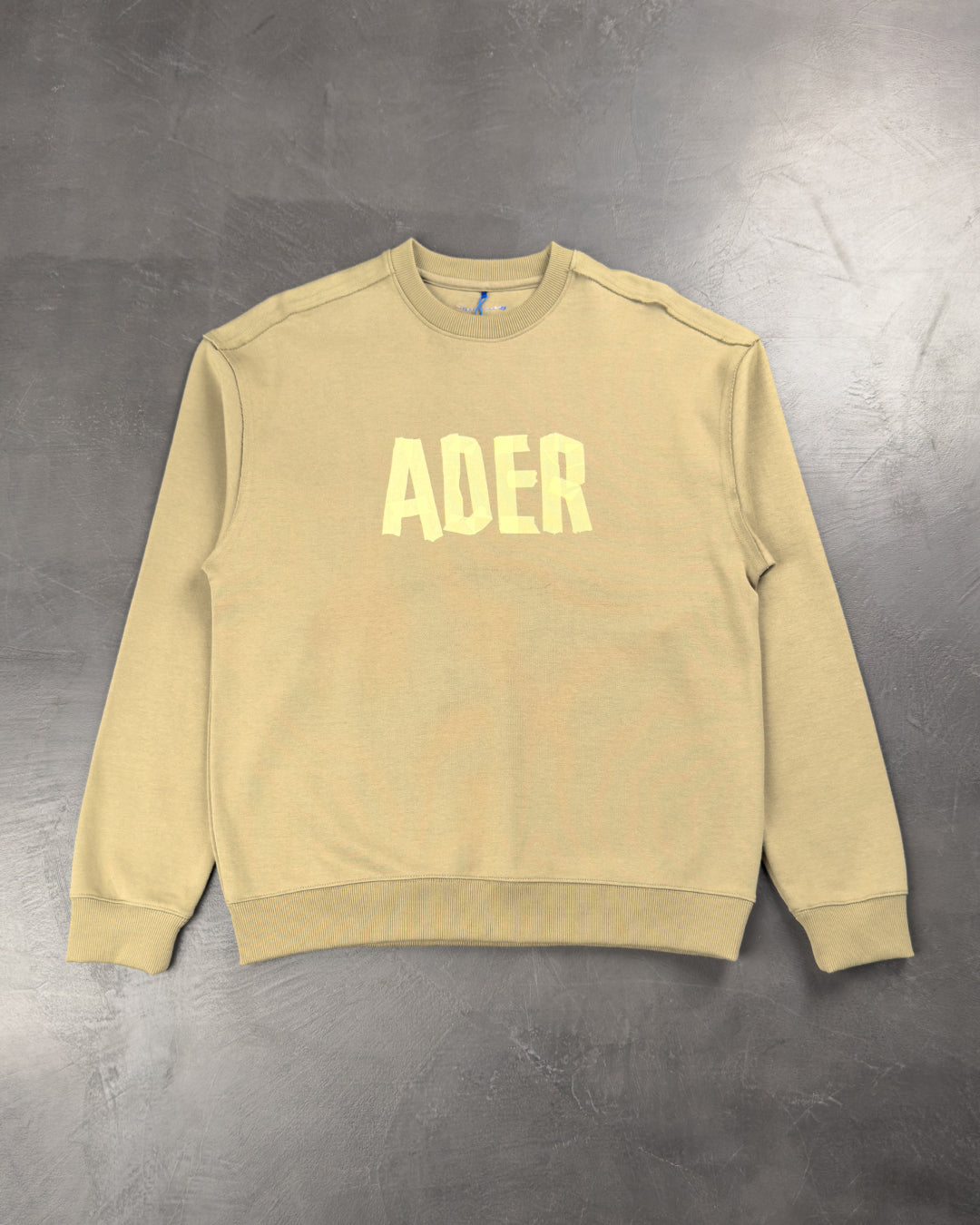 Ader Error Tape Logo Crew Sweat Sweatshirt Beige