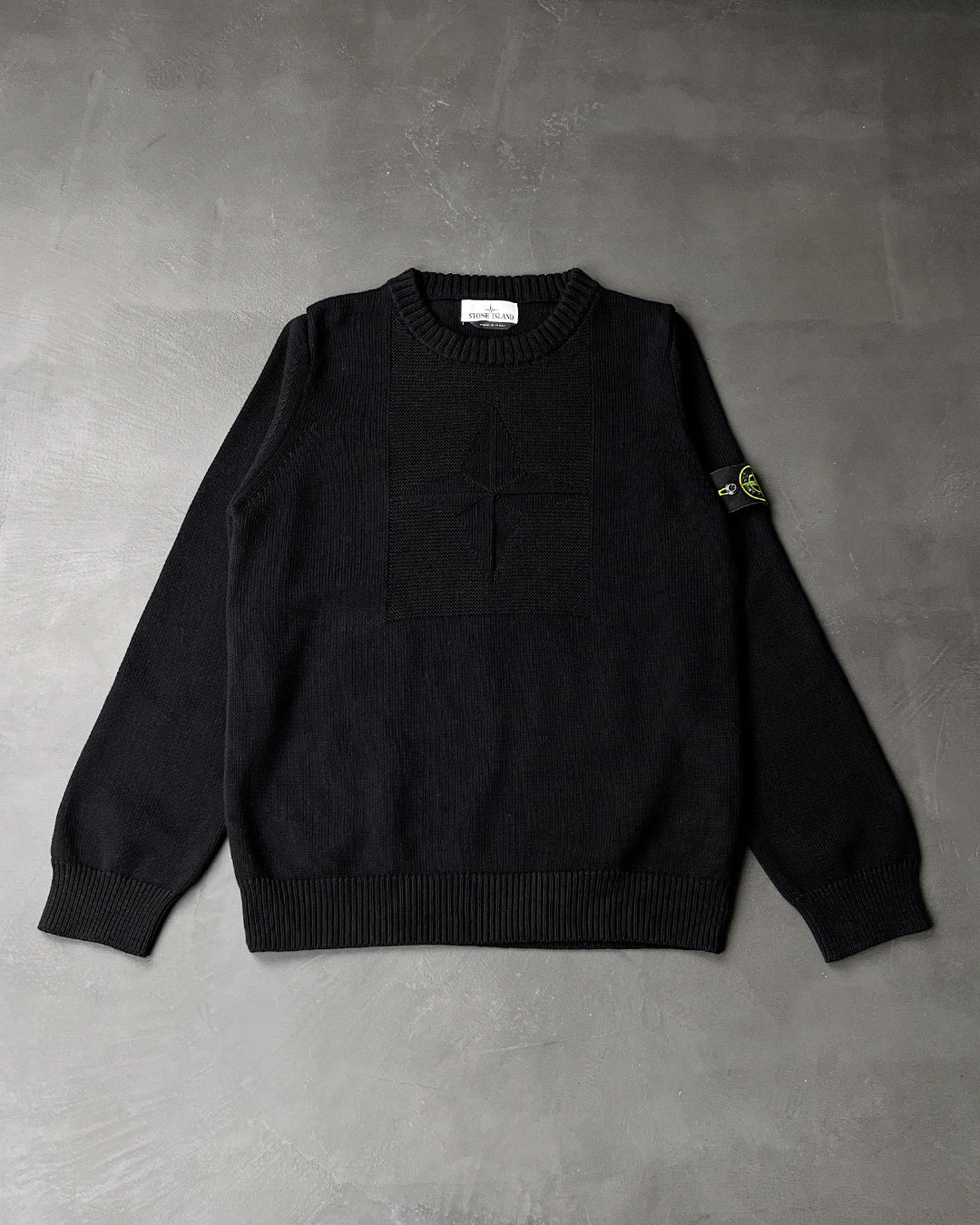 503A7 Comfort Wool-Cotton Sweater Black SI156-BK