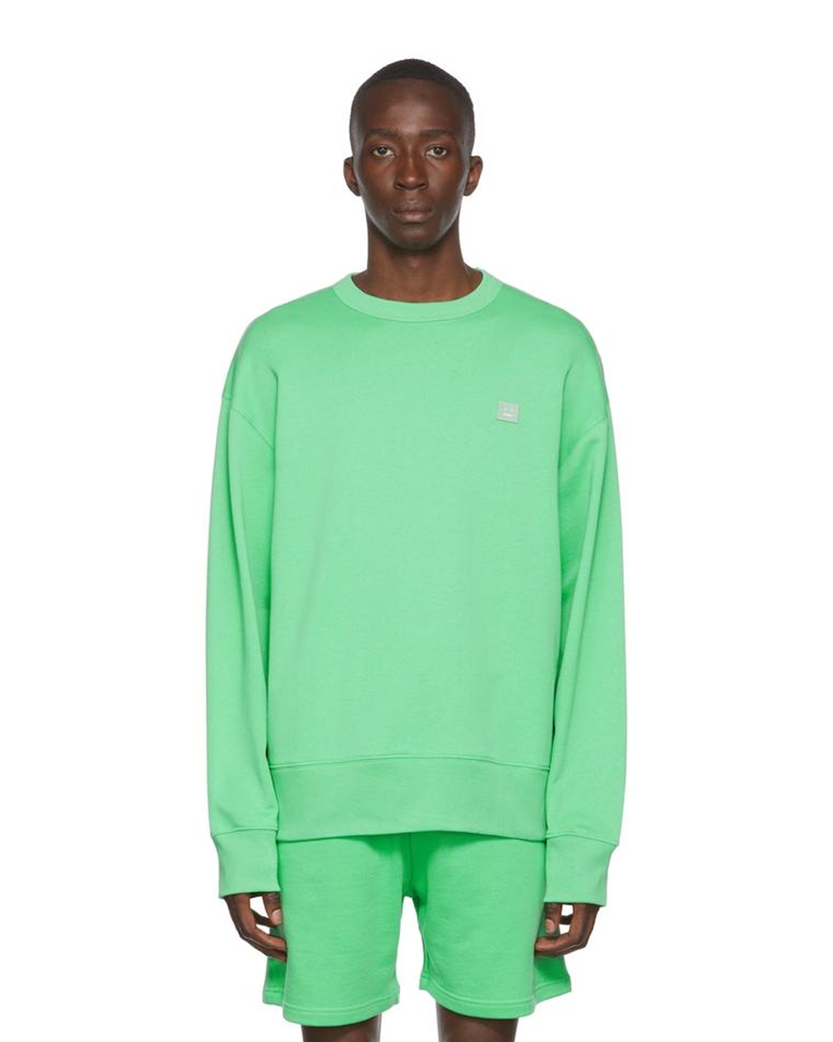 Acne Studios Face Patch Crewneck Sweatshirt Green