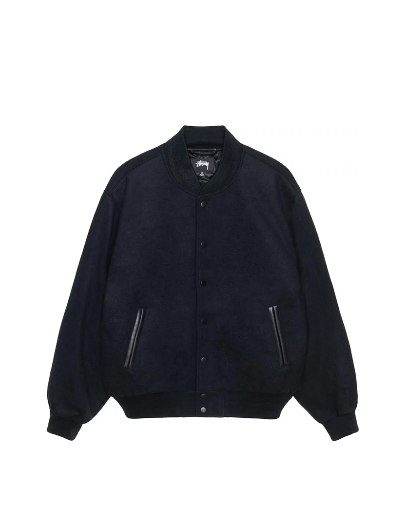 STUSSY Sport Melton Varsity Jacket Black