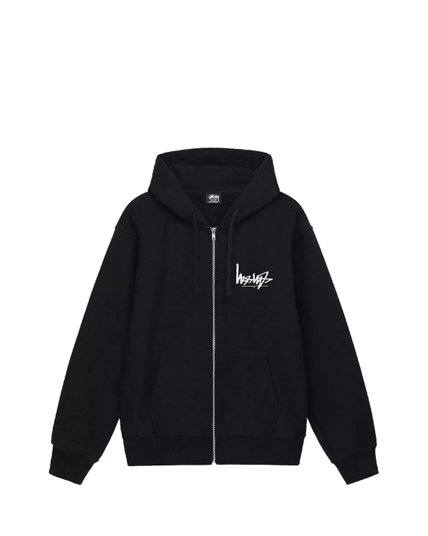 STUSSY Flipped Zip Hoodie Black