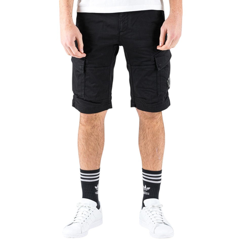 C.P. Company Stretch Sateen Cargo Shorts Black