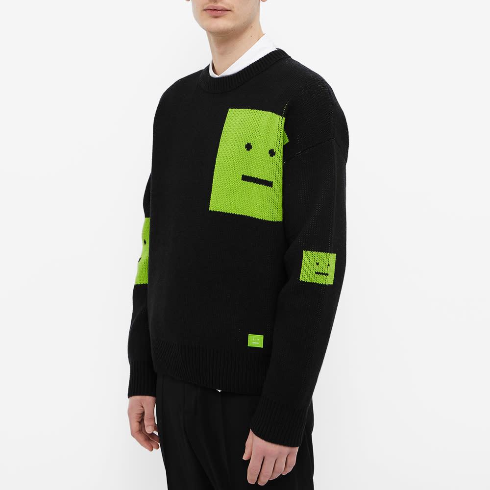 Acne Studios Animation Pop Face Crewneck Sweater Black Green