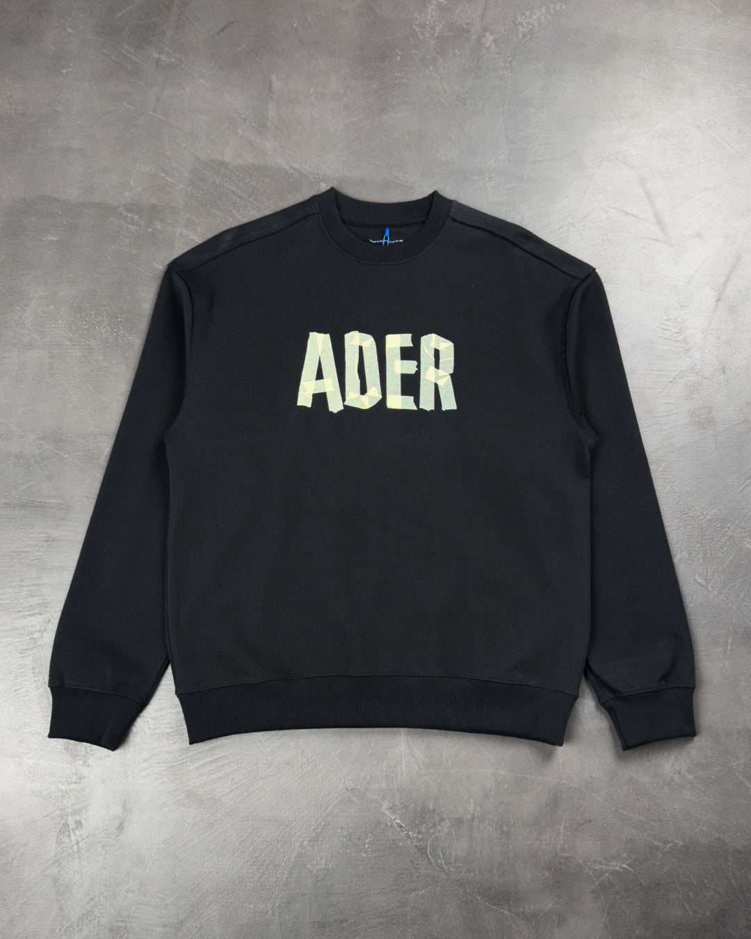 Ader Error Tape Logo Crew Sweat Sweatshirt Black