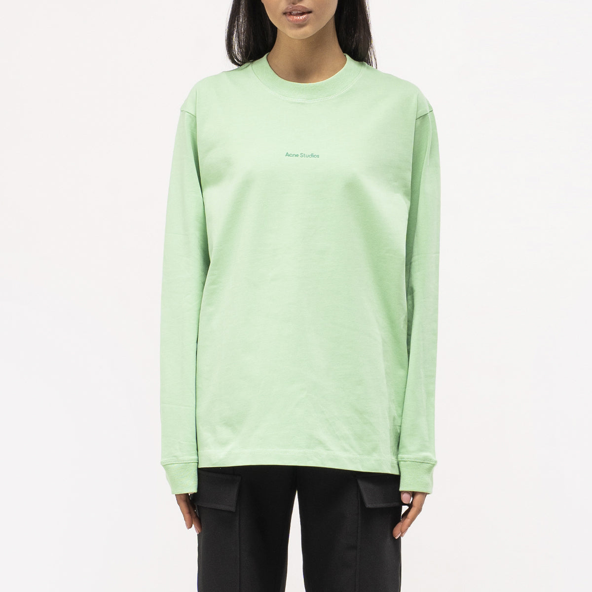 Acne Studios Simple Logo Long Sleeve Grass Green