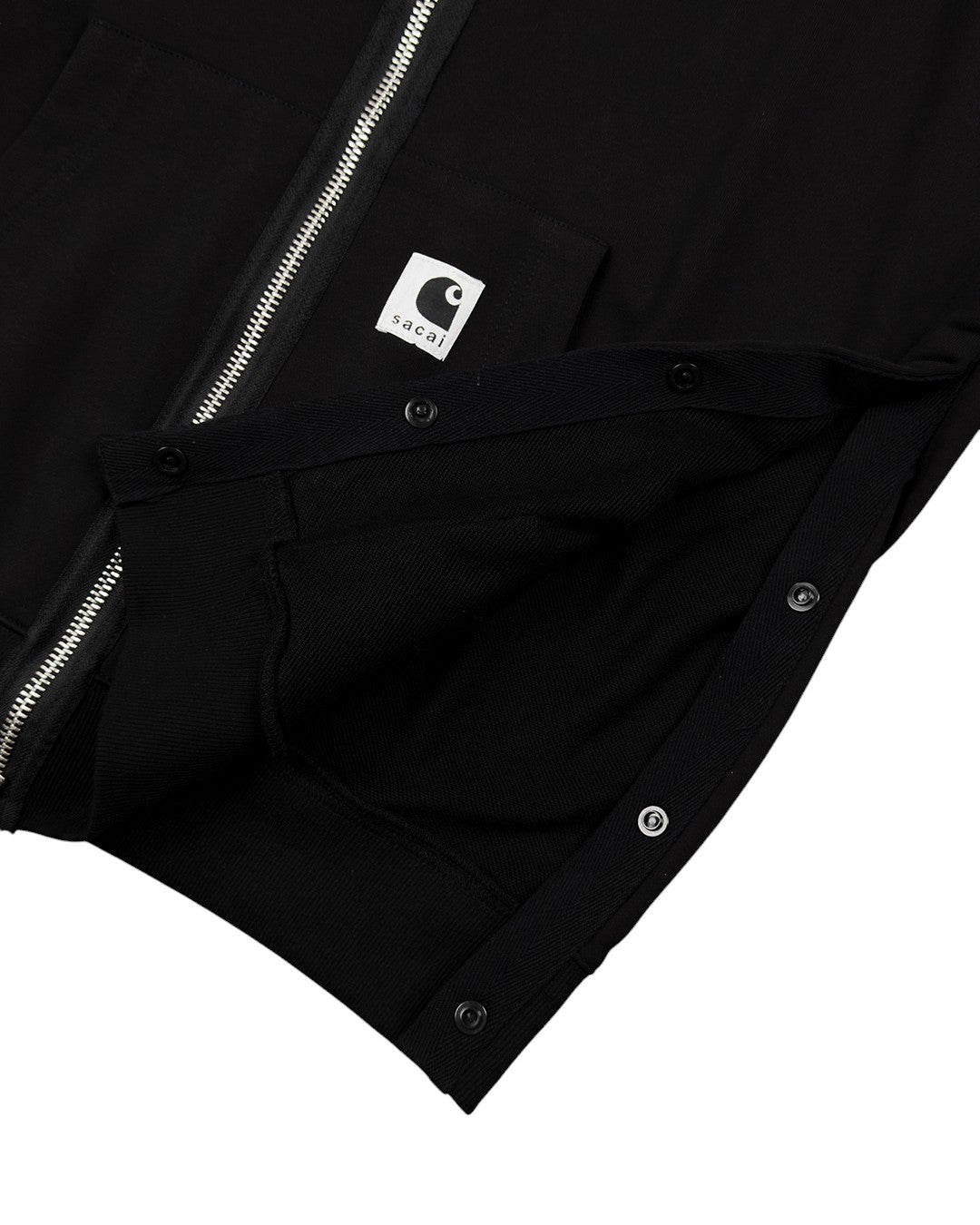 Carhartt WIP x Sacai Zip Hoodie Black - UNIFORM
