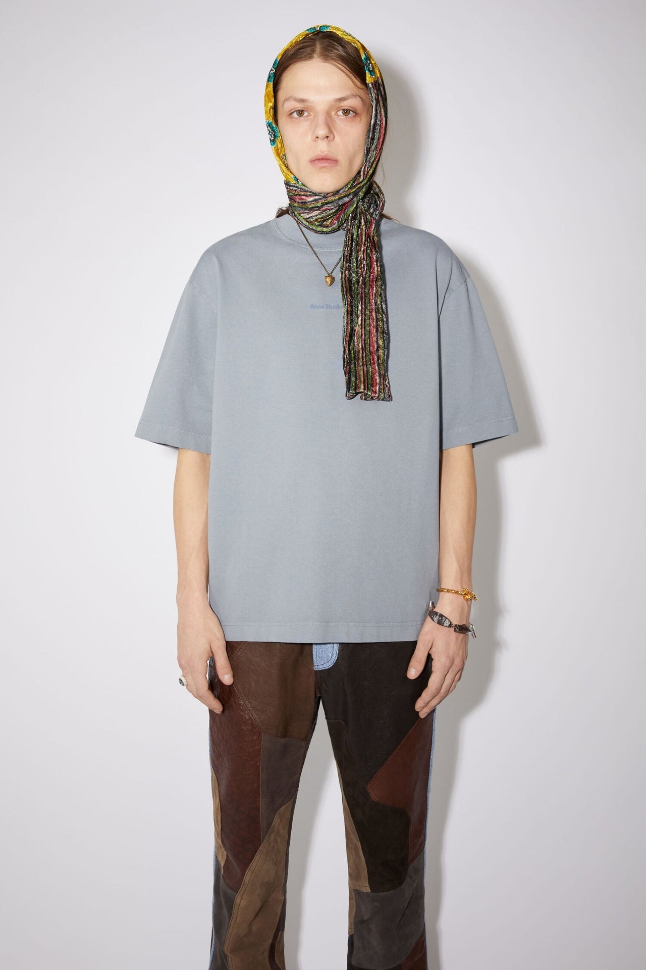 Acne Studios Logo cotton jersey T-shirt Light Grey