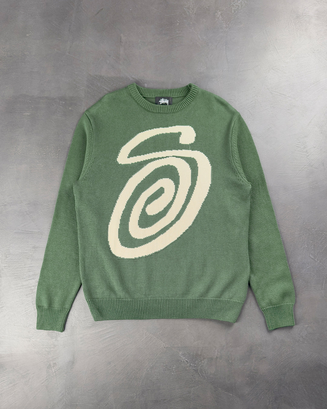 STUSSY Curly S Sweater Green