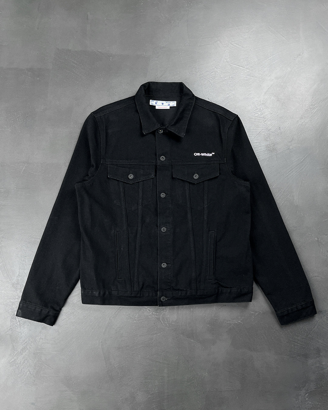 Off-White Diag-Stripe Denim Jacket Black