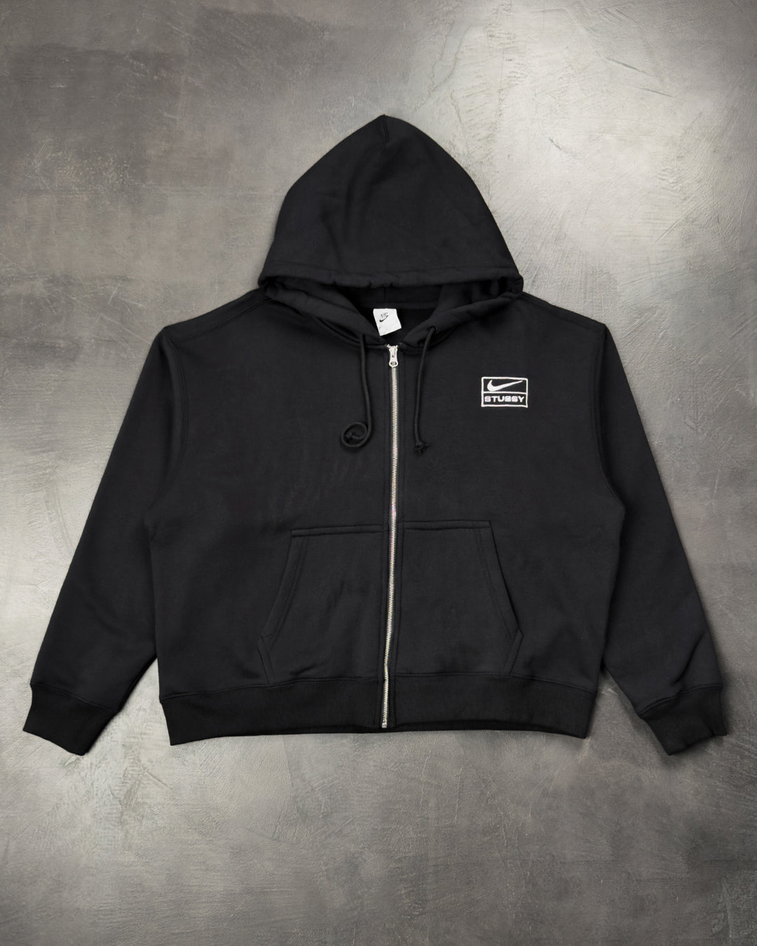 Nike x Stussy Full-Zip Fleece Hoodie Black