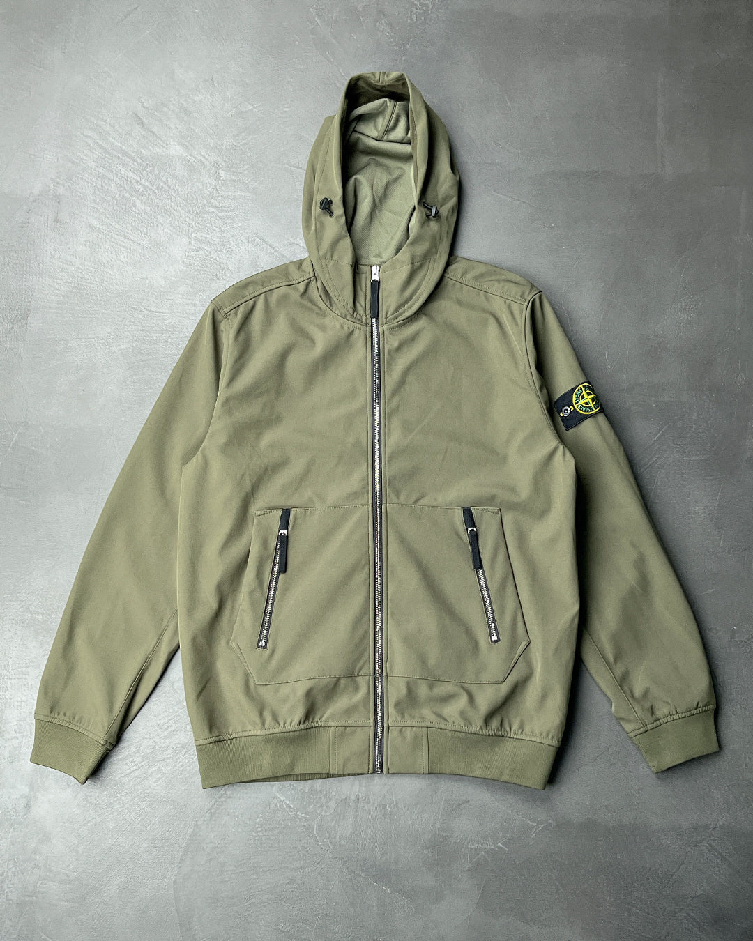 40727 Soft Shell-R Hooded Jacket Olive SI0122-OL