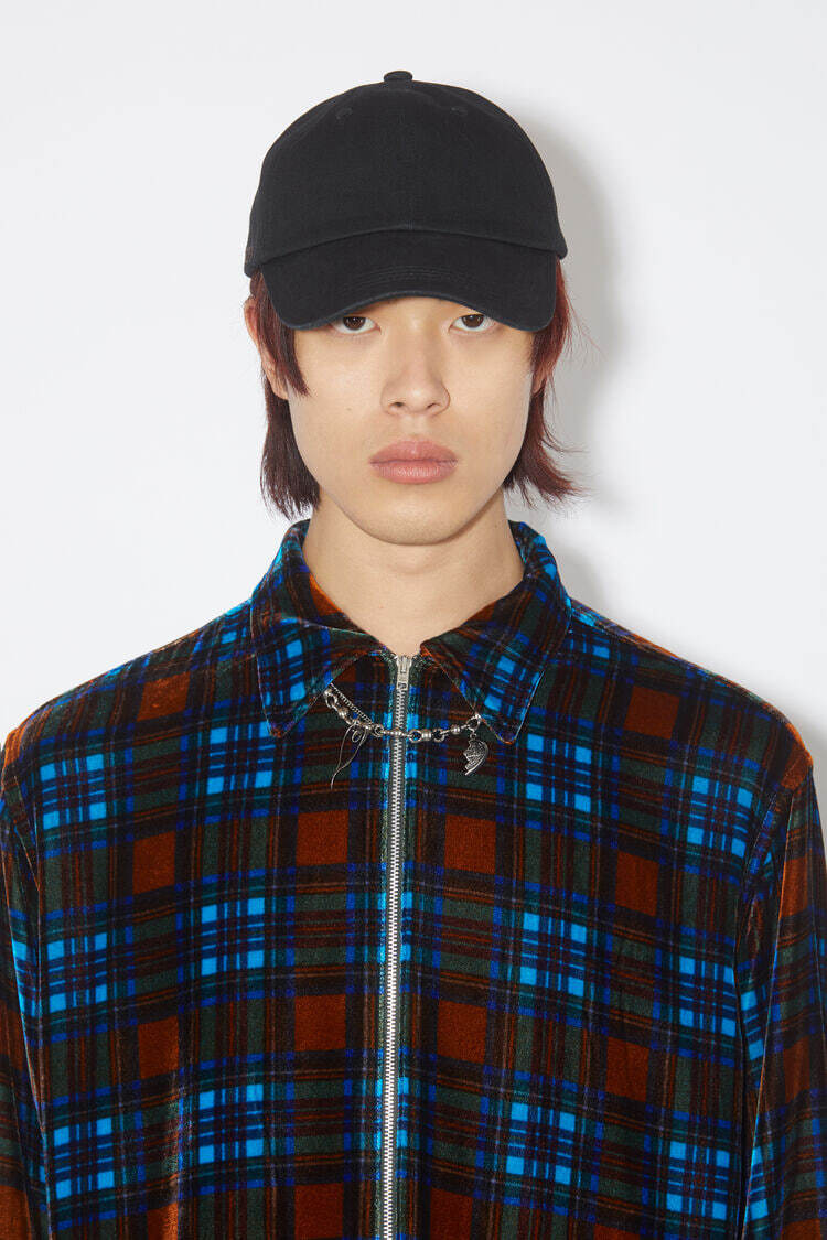 Acne Studios Cotton Baseball Cap Black