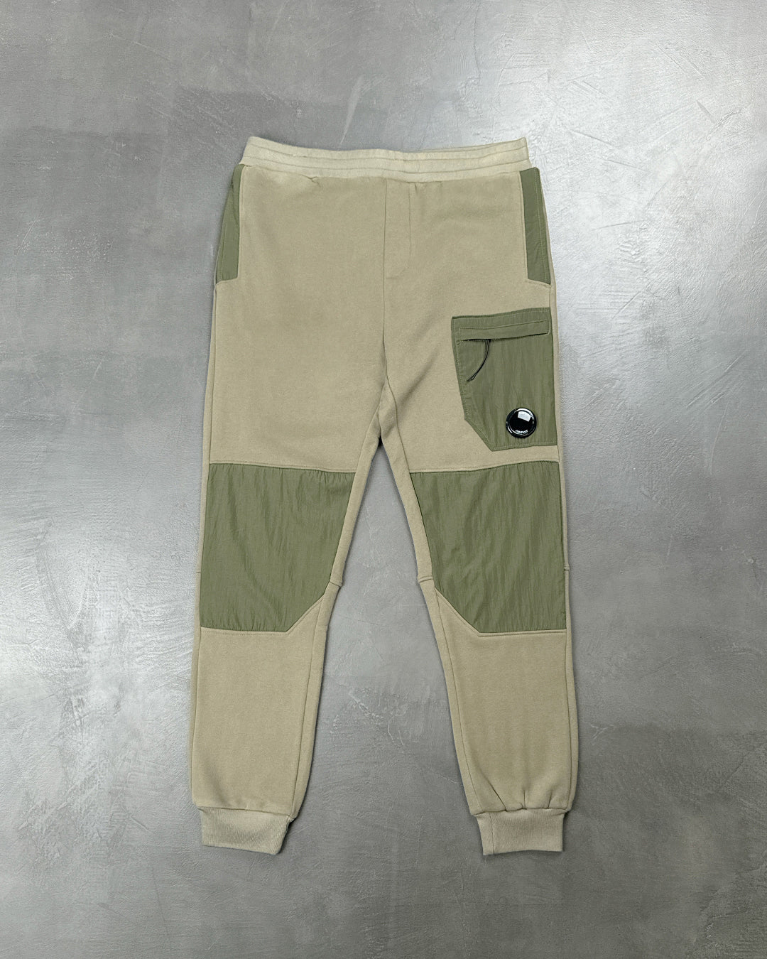 C.P. Company Diagonal Fleece Mixed Utility Pants Khaki