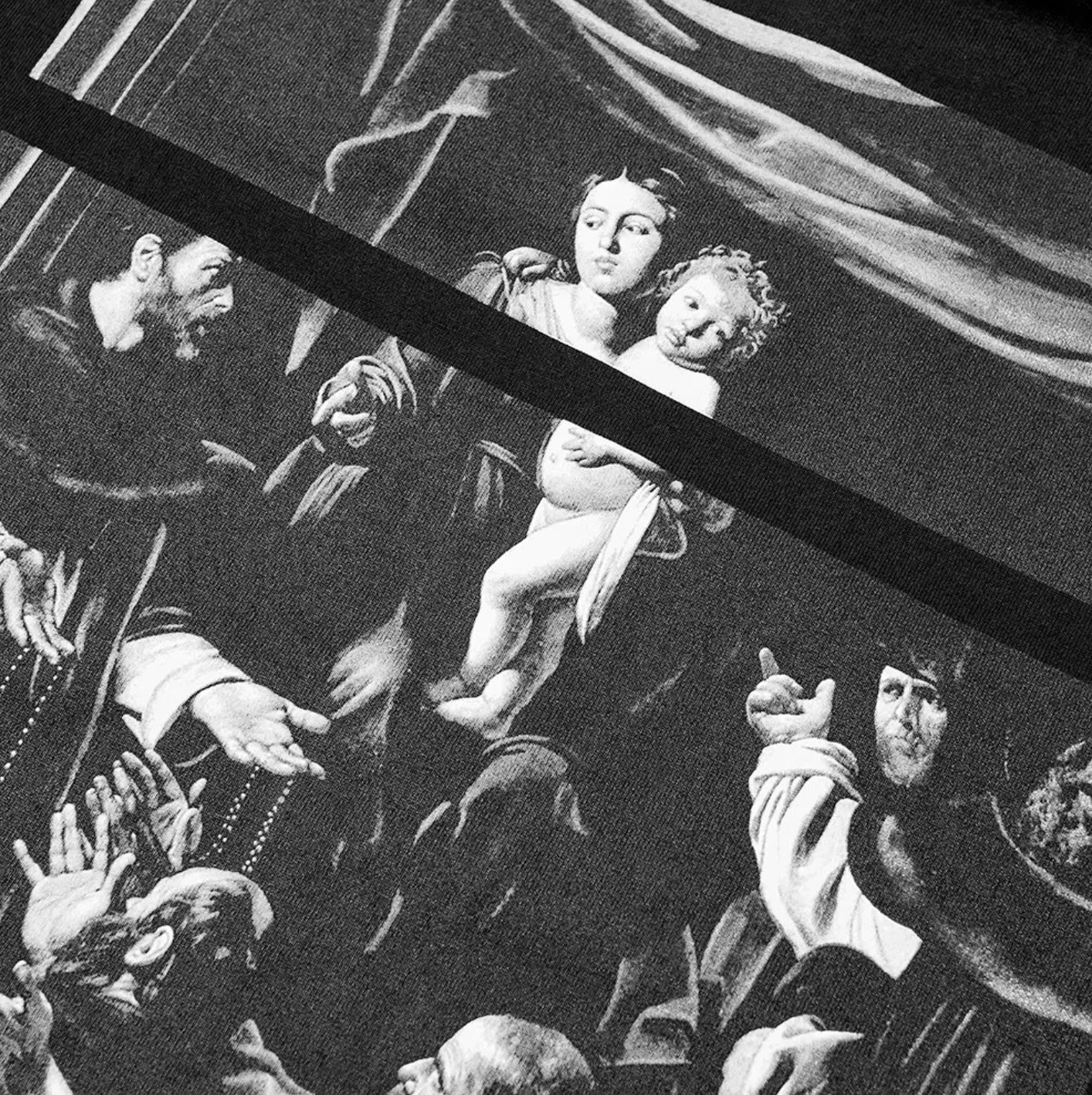OFF-WHITE CARAVAGGIO SQUARE TEE SHIRT BLACK - UNIFORM