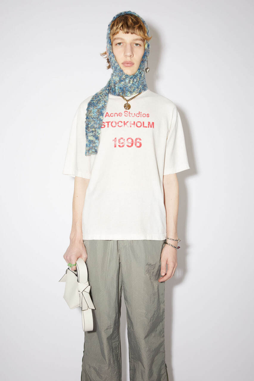 Acne Studios Logo Stamp T-Shirt Pale White