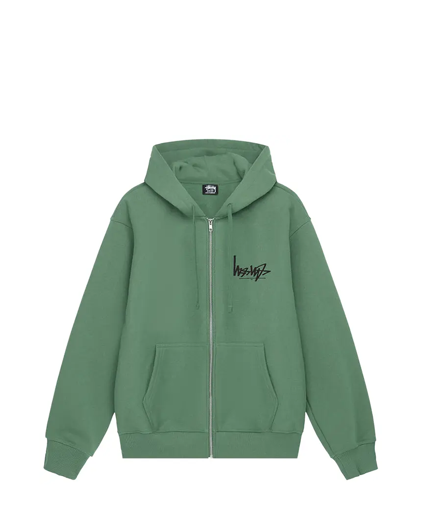 STUSSY Flipped Zip Hoodie Green